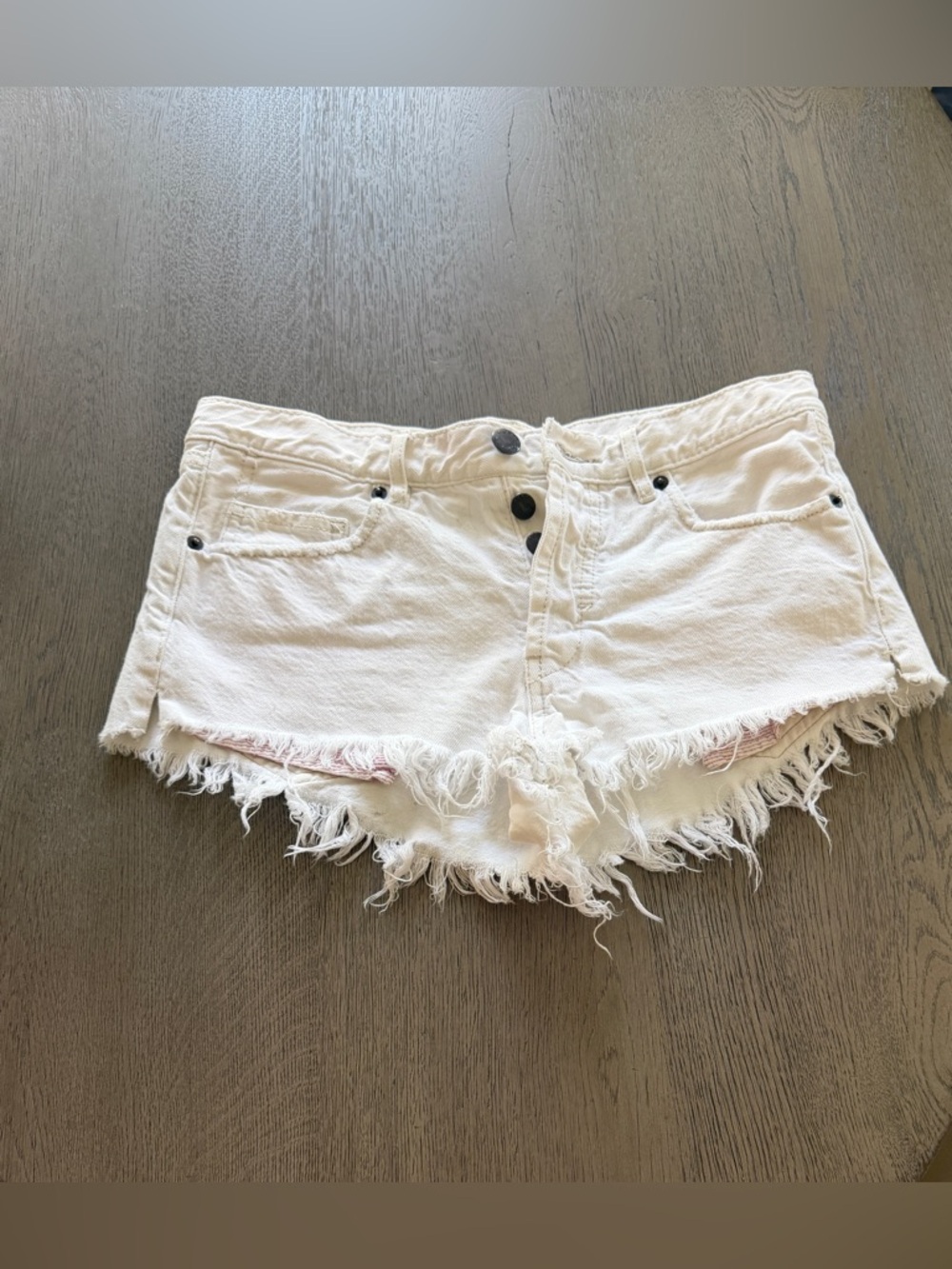 We The Free White Denim Cut Off shorts Size 25